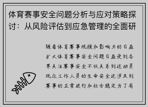 体育赛事安全问题分析与应对策略探讨：从风险评估到应急管理的全面研究